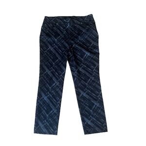 Chico's Pull-On Stretch‎ Ankle Pants Women's Size 2 (US 12) Black Gray Design